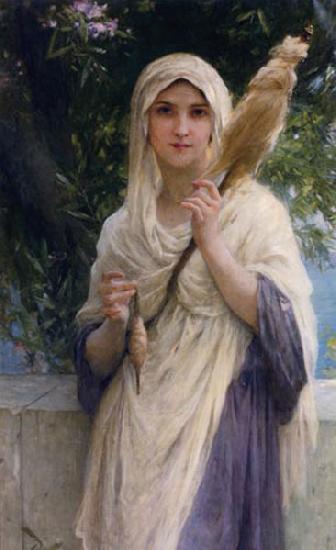 Charles-Amable Lenoir Spinner by the Sea France oil painting art